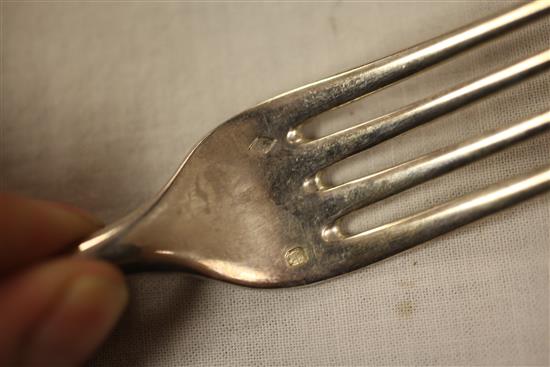 A 19th century French 950 standard silver canteen of flatware for twenty four, weighable silver 228.5 oz.